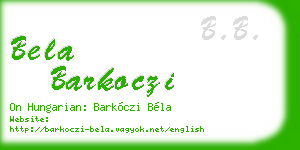 bela barkoczi business card