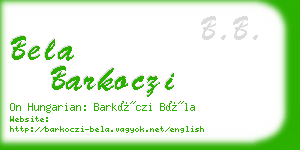 bela barkoczi business card